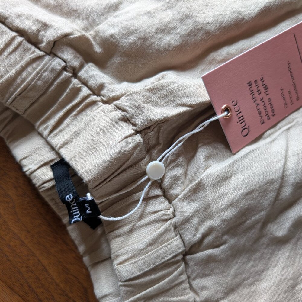 NWT Quince 100% European Linen Pants in Driftwood - Picture 6 of 7